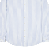TOMMY HILFIGER Fitted Mens Shirt Blue Striped Long Sleeve XL