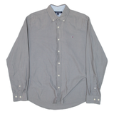 TOMMY HILFIGER Mens Plain Shirt Grey Long Sleeve M