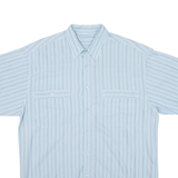 Mens Shirt Blue Striped XL