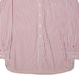 TOMMY HILFIGER Mens Shirt Red 90s Striped Long Sleeve XL
