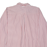 TOMMY HILFIGER Mens Shirt Red 90s Striped Long Sleeve XL