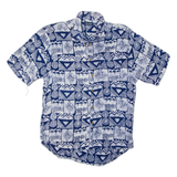HIM COLLECTION Aztec Mens Shirt Blue Geometric M