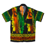 Aztec Mens Shirt Black Crazy Pattern M