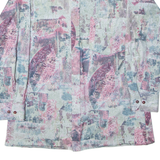 Womens Shirt Blue Crazy Pattern Long Sleeve M