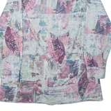 Womens Shirt Blue Crazy Pattern Long Sleeve M