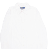 POLO RALPH LAUREN Classic Fit Womens Shirt White Pinstripe Long Sleeve UK 6