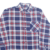 FUNNY BOY Mens Shirt Blue Plaid Long Sleeve L