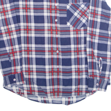 FUNNY BOY Mens Shirt Blue Plaid Long Sleeve L