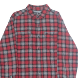 BRITISH INVASION Mens Flannel Shirt Red Plaid Long Sleeve M