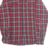 BRITISH INVASION Mens Flannel Shirt Red Plaid Long Sleeve M