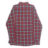 BRITISH INVASION Mens Flannel Shirt Red Plaid Long Sleeve M