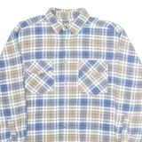 DYNAM OUTDOOR Mens Flannel Shirt Blue Plaid Long Sleeve M