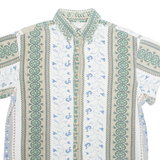 TEDDYS Mens Shirt White Crazy Pattern M