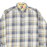 TOMMY HILFIGER Mens Shirt Yellow Check Long Sleeve M