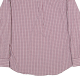 CHAPS Stretch Easy Care Mens Shirt Red Gingham Long Sleeve L