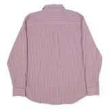 CHAPS Stretch Easy Care Mens Shirt Red Gingham Long Sleeve L
