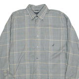 NAUTICA Traveller Twill Mens Shirt Black Check Long Sleeve L