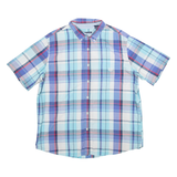 CHAPS Easy Care Mens Shirt Blue Check XL