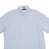 TOMMY HILFIGER 80's Ply Mens Shirt Blue Check XL