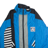 ICE HOCKEY WINNERS Mens Shell Jacket Blue Nylon 90s Colourblock L