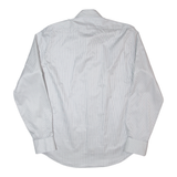 TOMMY HILFIGER Fitted Mens Shirt White Striped Long Sleeve L