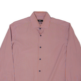 HUGO BOSS Mens Shirt Red Striped Long Sleeve M