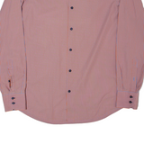 HUGO BOSS Mens Shirt Red Striped Long Sleeve M