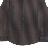 CALVIN KLEIN Slim Fit Mens Shirt Brown Check Long Sleeve XL