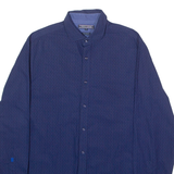 TOMMY HILFIGER New York Fit Mens Shirt Blue Spotted Long Sleeve M