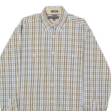 TOMMY HILFIGER Mens Shirt Brown Check Long Sleeve S