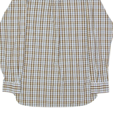 TOMMY HILFIGER Mens Shirt Brown Check Long Sleeve S