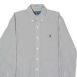 RALPH LAUREN Classic Fit Stretch Mens Shirt Black Check Long Sleeve XS