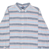 TOMMY HILFIGER Womens Shirt Blue Striped Long Sleeve XL