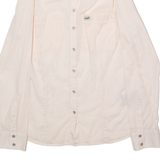 GUESS Womens Plain Shirt Pink Long Sleeve UK 4