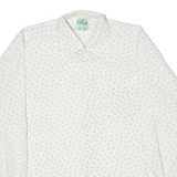 CLUB Mens Shirt White 80s Spotted Long Sleeve M