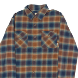 VANS Tailored Fit Mens Flannel Shirt Brown Check Long Sleeve S