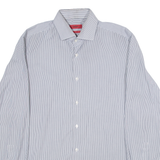 HUGO BOSS Regular Fit Mens Shirt Black Striped Long Sleeve M