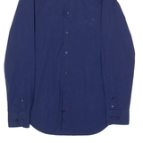 TOMMY HILFIGER Tailored Slim Fit Mens Plain Shirt Blue Long Sleeve M