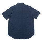 TEDDY'S Western Mens Plain Shirt Blue 90s L