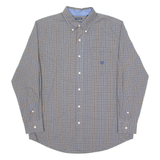 CHAPS Mens Shirt Brown Check Long Sleeve L