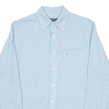 NAUTICA Slim Fit Mens Shirt Blue Striped Long Sleeve M