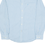 NAUTICA Slim Fit Mens Shirt Blue Striped Long Sleeve M