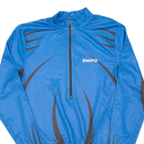 Cycling Mens Jersey Blue Long Sleeve 1/2 Zip M