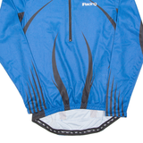 Cycling Mens Jersey Blue Long Sleeve 1/2 Zip M