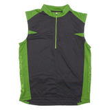 Cycling Mens Jersey Green Sleeveless 1/2 Zip XL