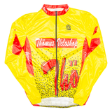 Cycling Mens Jersey Yellow Long Sleeve Full Zip XL