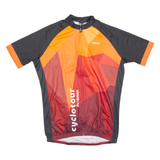 Cycling Mens Jersey Orange Full Zip M