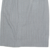 HAUBER Womens Straight Skirt Grey Knee Length Wool Striped UK 14