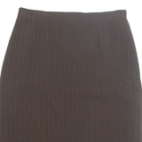 RHAPSODIE Womens Straight Skirt Brown Knee Length 90s Striped M