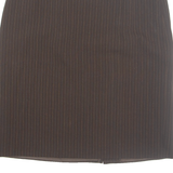 RHAPSODIE Womens Straight Skirt Brown Knee Length 90s Striped M
